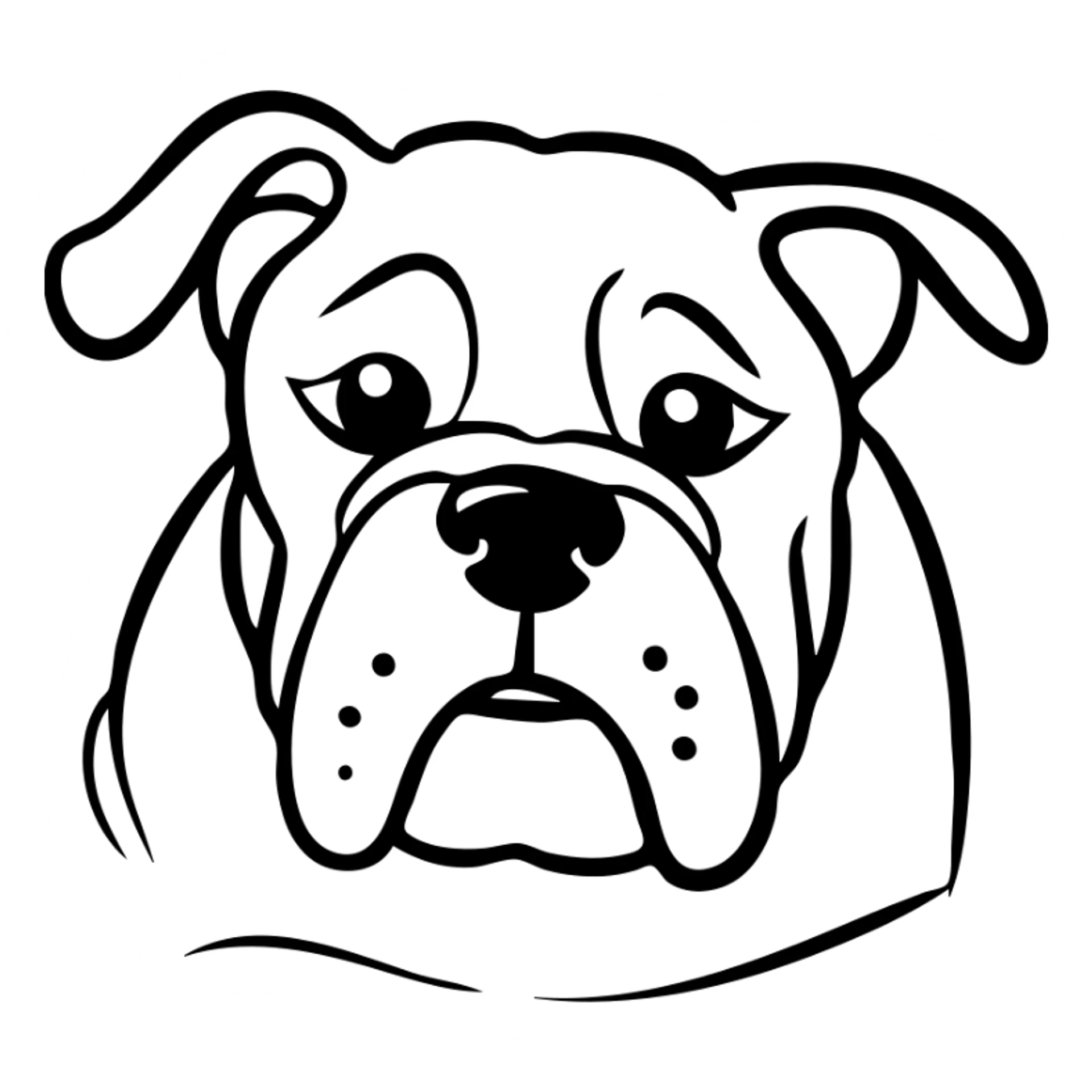 bulldog face with wrinkles sticker