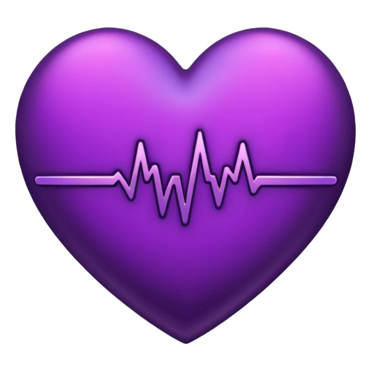 heart pules tech with the pules symbol in the middle, make the hart dark purple sticker