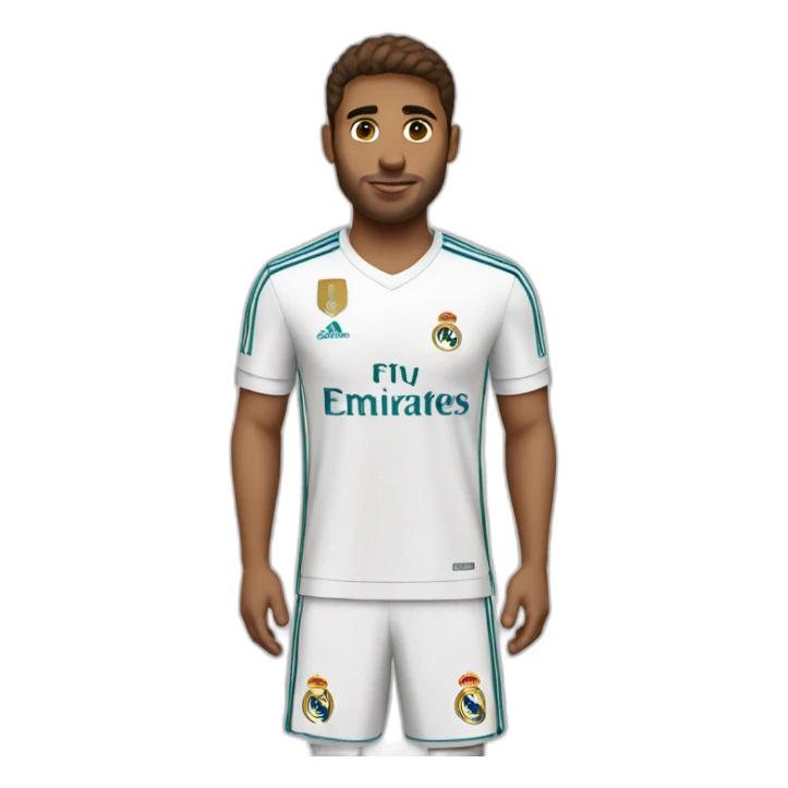 A man wearing Real Madrid shirt with brown hair  sticker