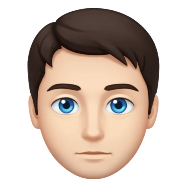 homme yeux bleu azur cheveux brun foncé sticker