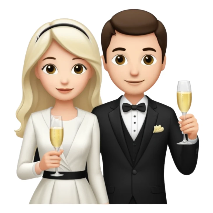 Bride and suited man anniversary sticker