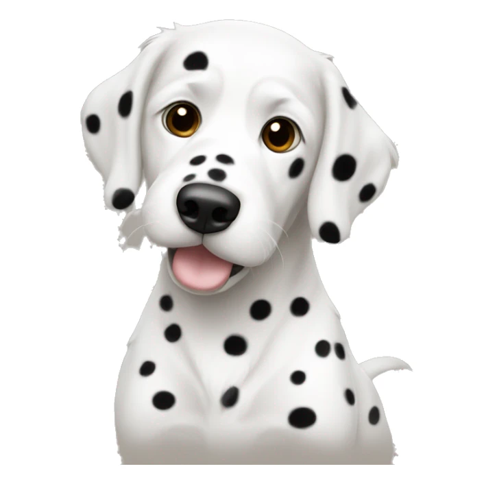 white doodle with black spots and a black head and brown eyes sticker