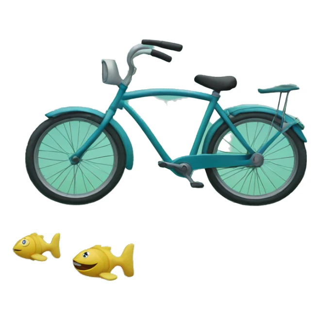 bike with flippers swimming in a lake sticker