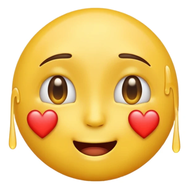 An emoji crying with heart eyes sticker