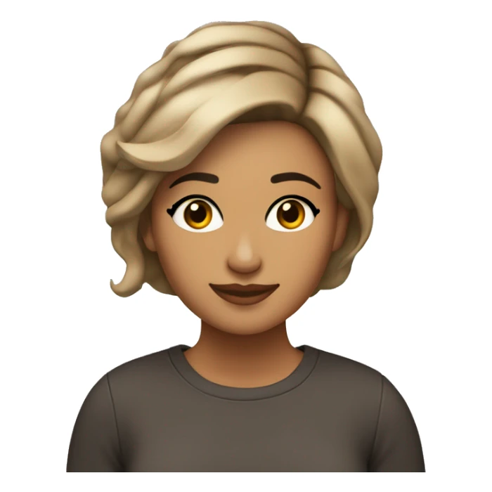 chica morena con el cabello medio corto color café  sticker