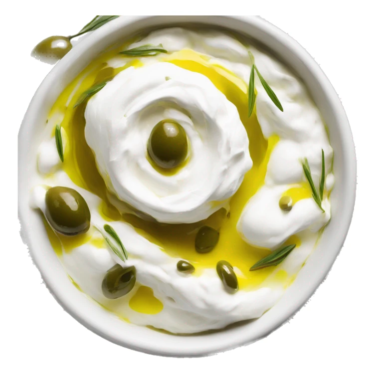 labneh dip with drizzled olive oil on top  sticker