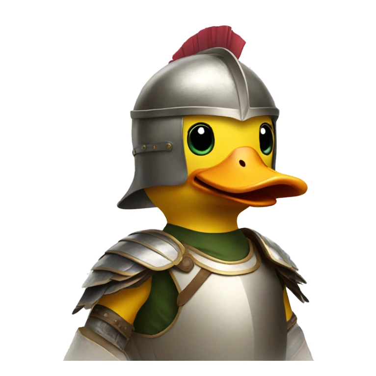 Duck wearing a Greek helmet and armor  sticker