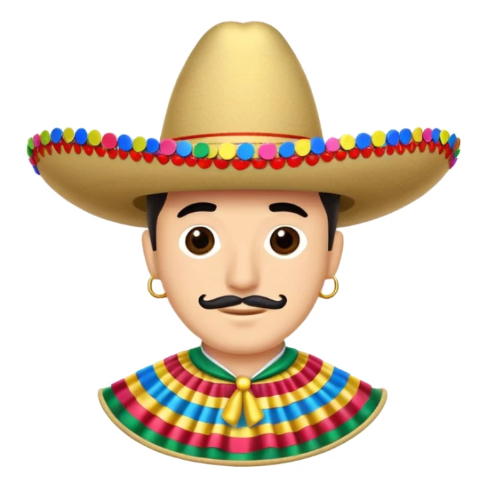 traditional Mexican charro hat with confetti, for Mexican Independence Day sticker