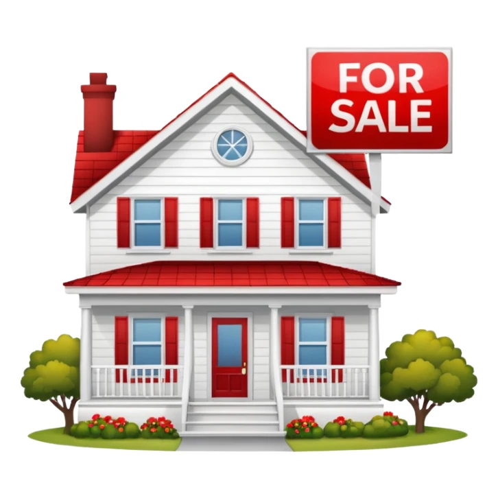 house with for sale sign sticker