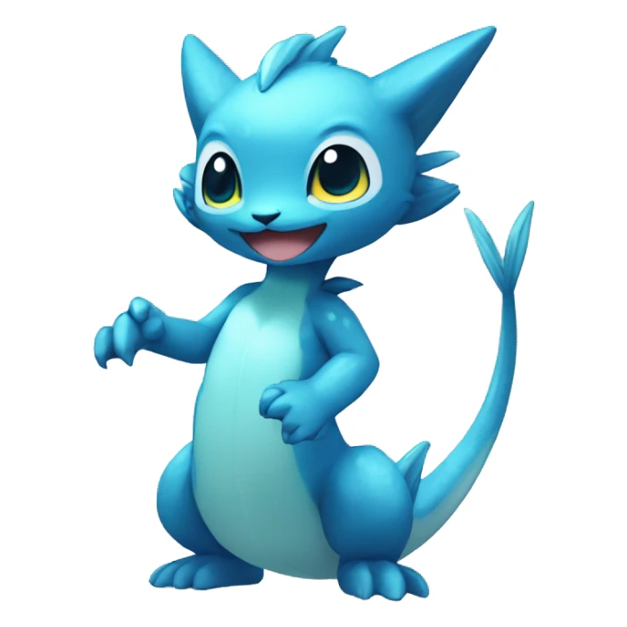 a anthro chibi-style water-type Fakémon-hybrid full body sticker