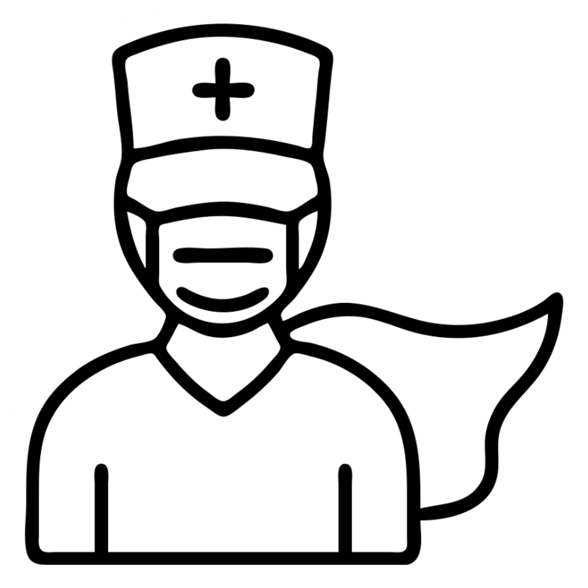 Nurse hero with medical mask sticker