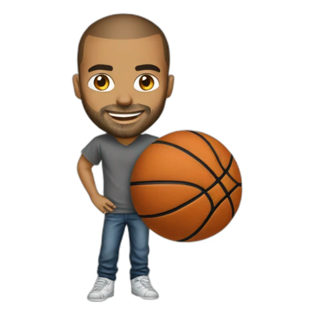 tony parker avec tee shirt basket  sticker