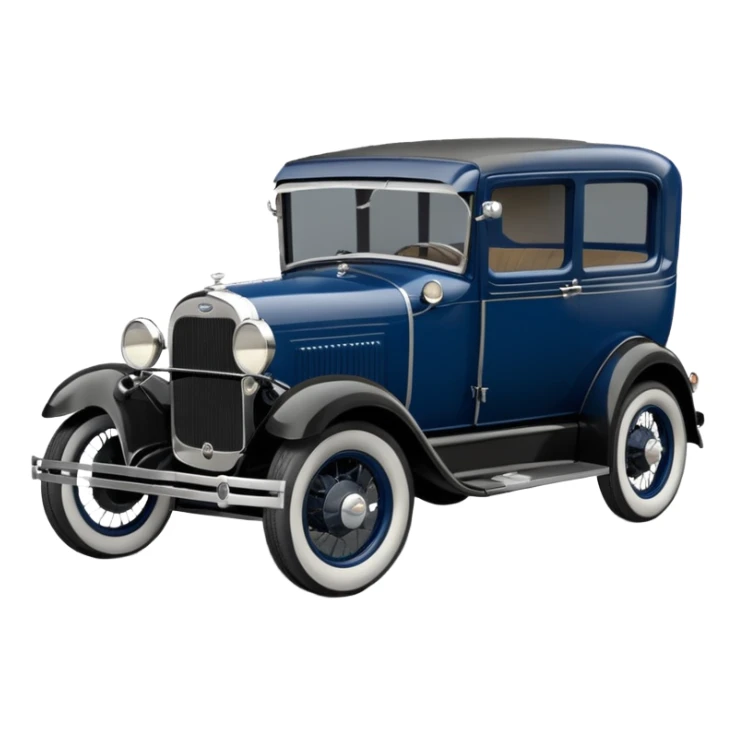 1929 Ford model A town sedan dark blue with grey pinstripe sticker