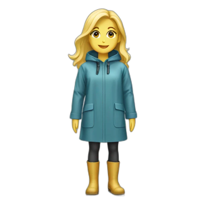 Blond girl with raincoat and boots sticker