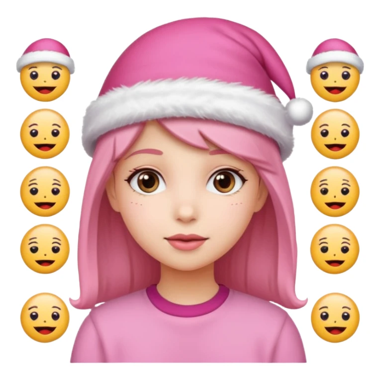 Aestheticgirl pink Christmas emojis sticker