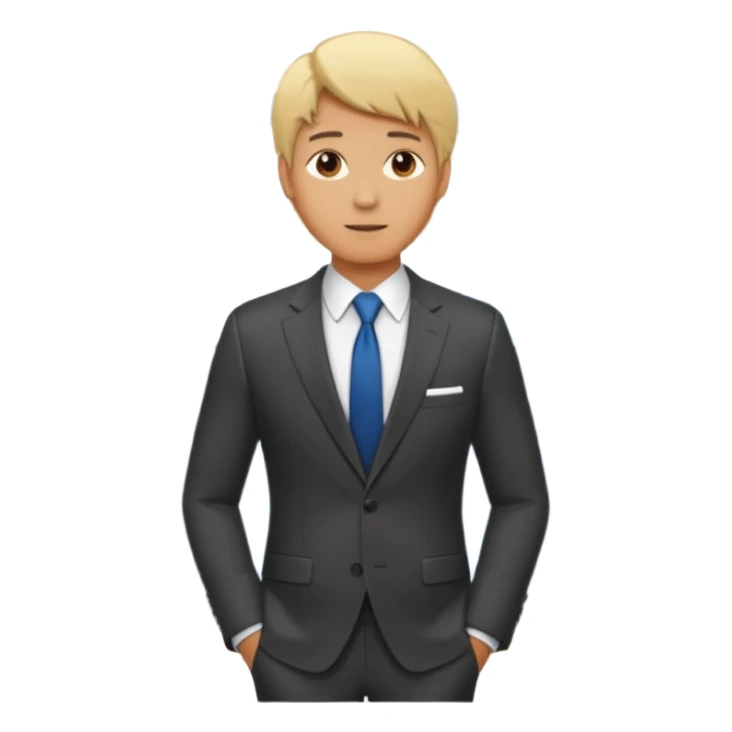 silhouette of a light-haired man standing next to a project board sticker