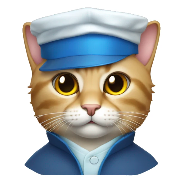 The cat is a scientist, with a square academic cap of blue color. sticker