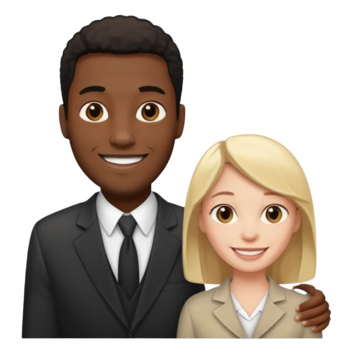 Tall Black man and short white woman couple  sticker