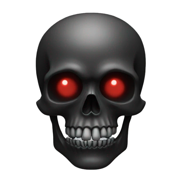 black skull no jawbone creepy red foggy eyes sticker