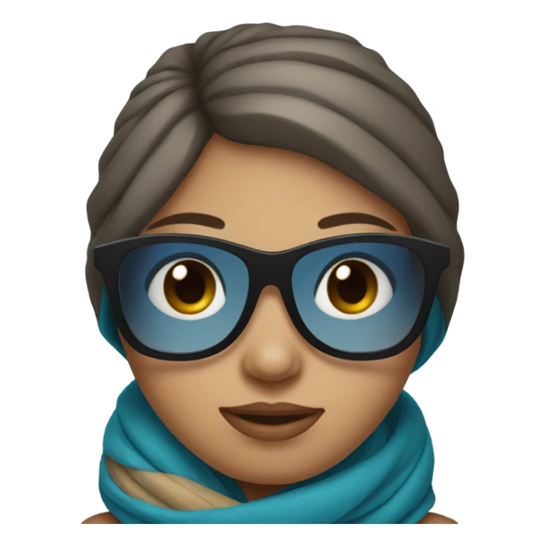 girl with blue eyes and scarf and sunglasses  sticker