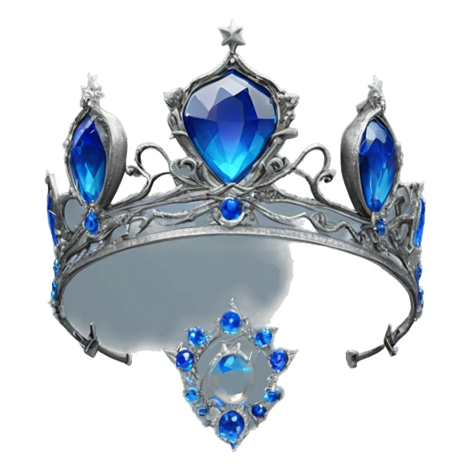 The Ravenclaw Diadem is a tiara-like object with, made of gleaming silver and set with glittering blue gem. It is enchanted and round piece sticker