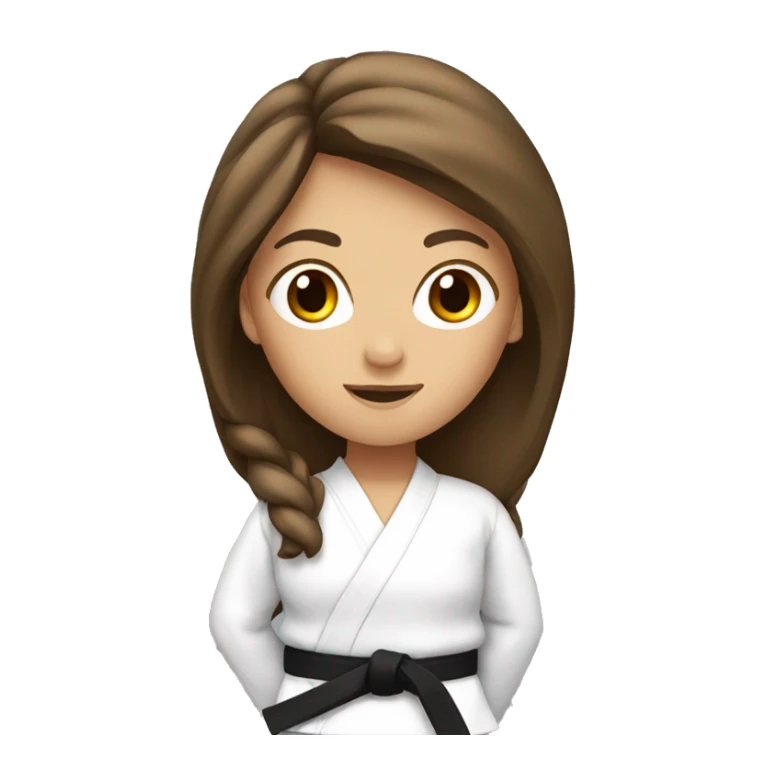 Karate girl with brown long hair sticker