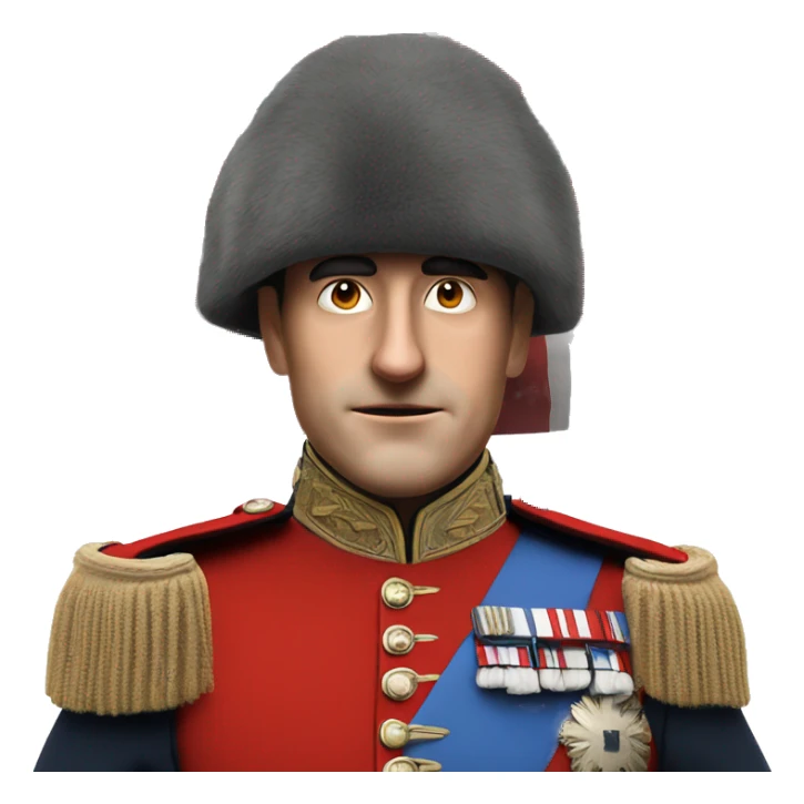 Photorealistic The British red Guardsman with bearskin hat sticker
