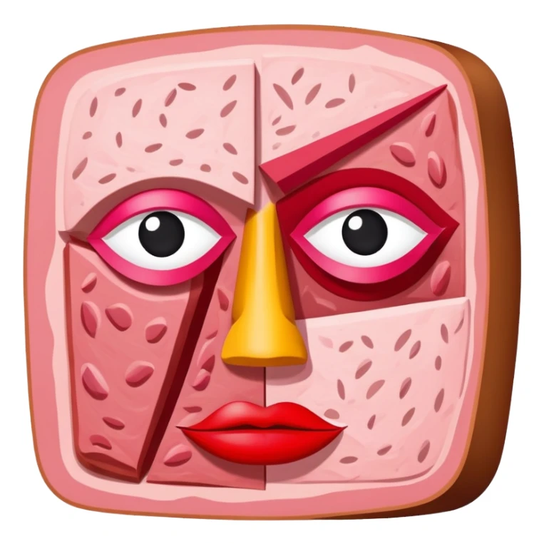 picasso abstract art SPAM MEAT cubist face painting sticker