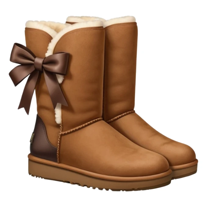 ugg boots that are ankle hight with a cheat bow on the back sticker