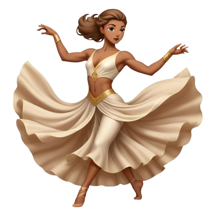 Cinematic Realistic Dance Poses, an elegant dancer mid-motion, muscles tensed with control, soft fabric of their attire flowing with movement, dramatic lighting highlighting the graceful lines, glowing with passion and poise. sticker