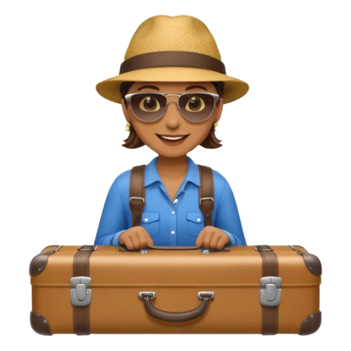 photorealistic tourist with a suitcase sticker