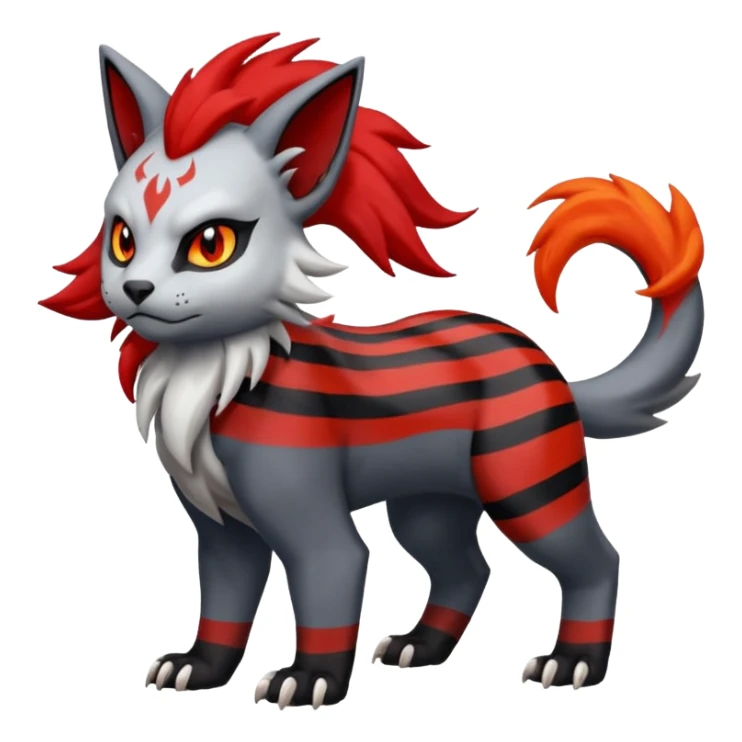 Absol-Torracat-Fakémon-hybrid-creature (full body)  sticker