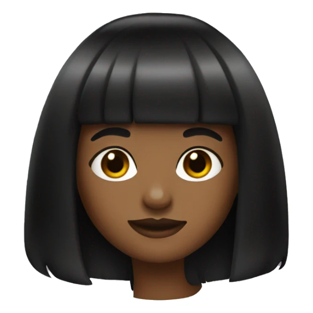 Girl with black curtain bangs sticker