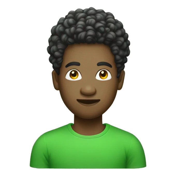 Afro men with twist hair green t-shirt  sticker