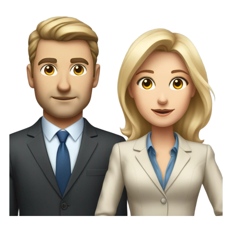 caucasian businessman and businesswoman sticker