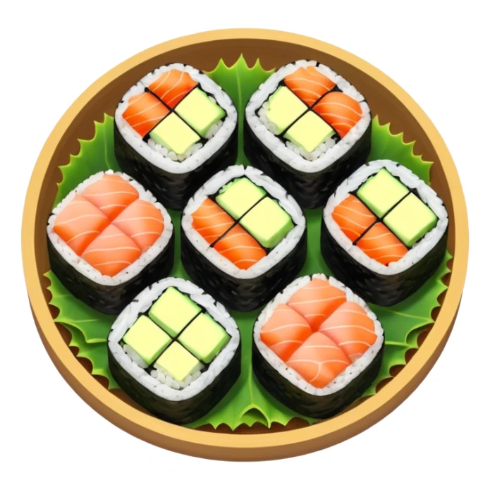 sushi roll birds eye veiw sticker