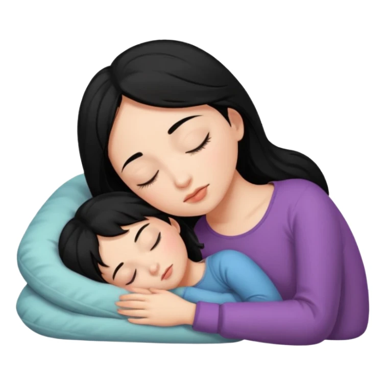 Girl with black hair sleeping sticker