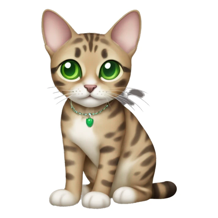 Sepia charcoal Bengal cat with Green eyes standing sticker