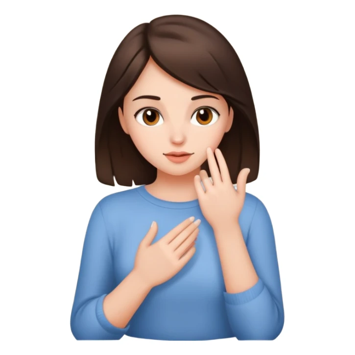 Naked short brunette pretty girl touching herself sticker