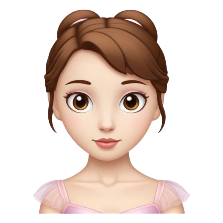 Ballerina with brown hair and white skin sticker