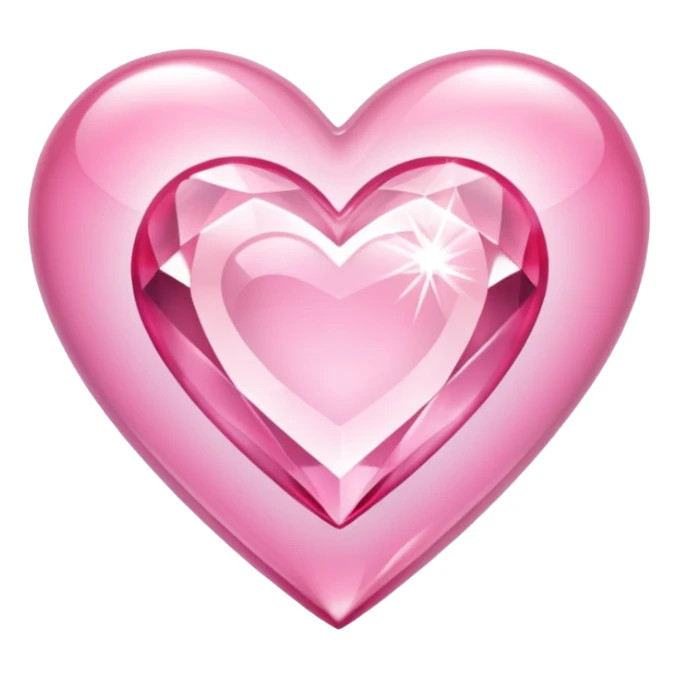 diamond heart with one mini pink heart inside of it  sticker