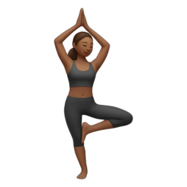 Yoga pose standing on one leg with other in air behind arms in a binding sticker