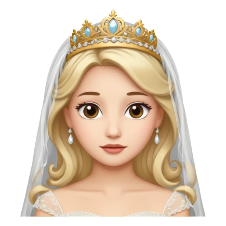 bride veil, hair and tiara sticker