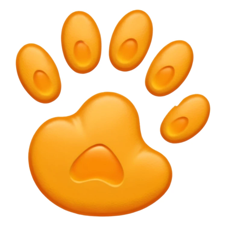 a very light pale pastel yellow-orange pawprint sticker