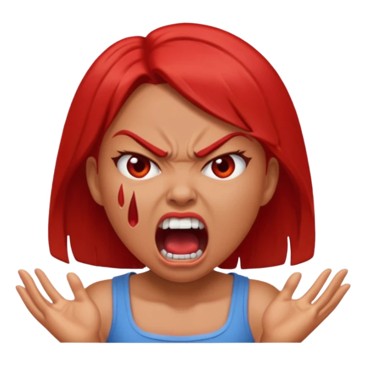 redtsion angry girl ragebait red face sticker