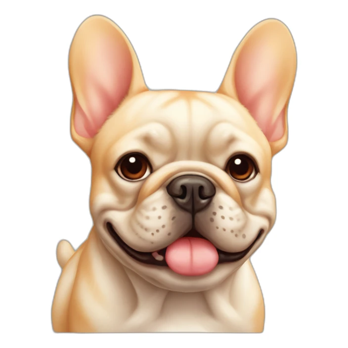 french bulldog dog old cheerful fat orange same color sticker