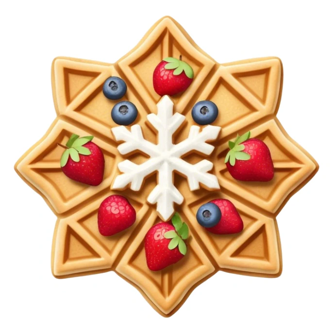 Beige snowflake waffle with fruits sticker