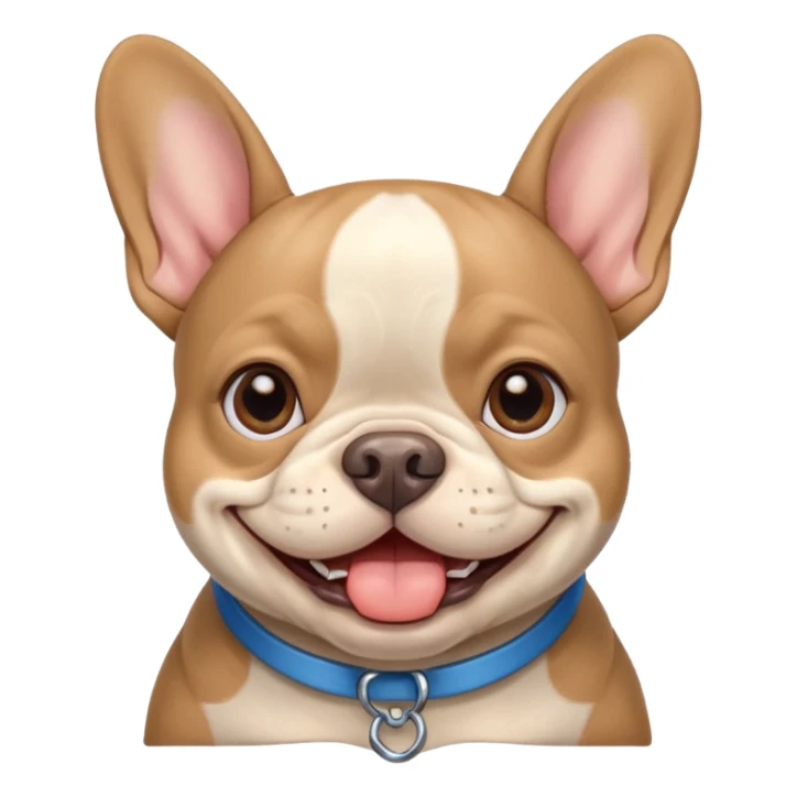 blue tan french bulldog smiling sticker