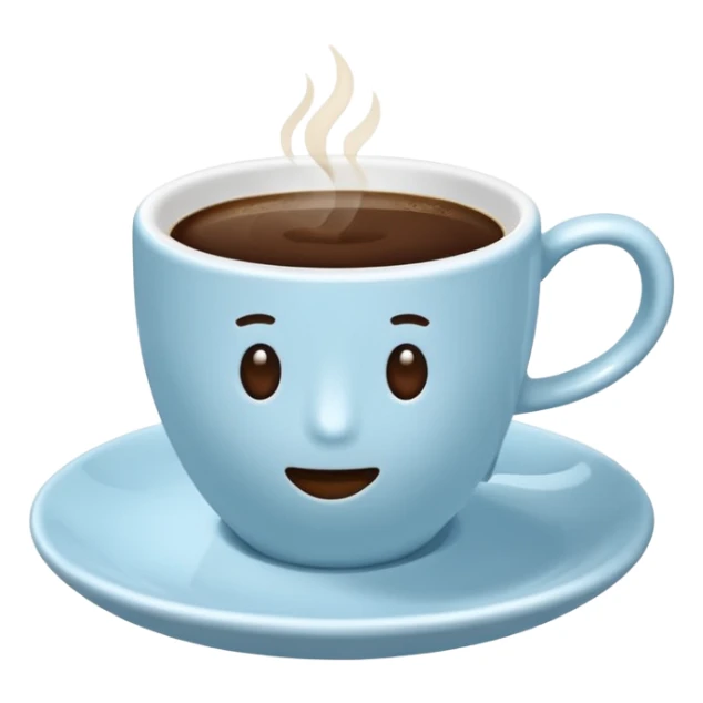 coffee cup and saucer in the colour light blue sticker