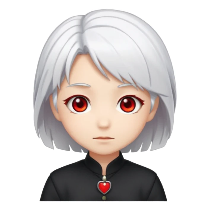 Anime, chibi, white hair, girl, red eyes sticker